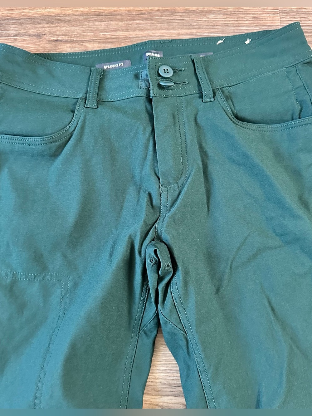 Prana Halle Straight Leg Pants Women 6 Green Hiking Stretch Mid Rise UPF Outdoor - Picture 2 of 13